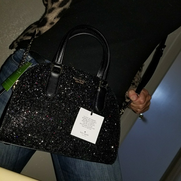 kate spade Handbags - KATE SPADE NWT Glitter Black Crossbody Purse
